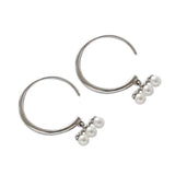 925 Silver Circle Pearl Earrings Women