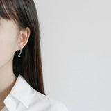 925 Silver Circle Pearl Earrings Women