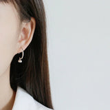925 Silver Circle Pearl Earrings Women