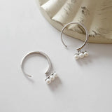 925 Silver Circle Pearl Earrings Women