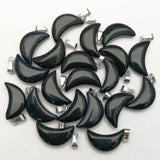 50pcs/lot Natural Stone Crescent Moon Pendants for DIY Jewelry Making