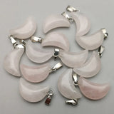 50pcs/lot Natural Stone Crescent Moon Pendants for DIY Jewelry Making