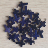 50pcs/lot Natural Sand Stone Cross Charms Pendants for DIY Jewelry Making