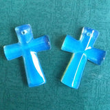 Opal Stone Cross Charms Pendants 2pcs/lot