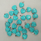 50pcs 16mm Stone Love Heart Pendants for Jewelry Making