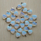 Opal Stone Heart Pendants for Jewelry Making 16mm 50pcs/lot