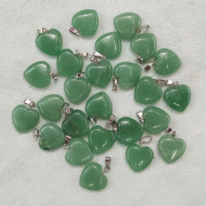 Green Aventurine Heart Pendants 16mm 50pcs/lot