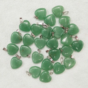 Green Aventurine Heart Pendants 16mm 50pcs/lot