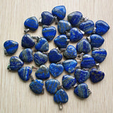 Lapis Lazuli Love Heart Charms Pendants for DIY Jewelry Making 20mm 24pcs/lot