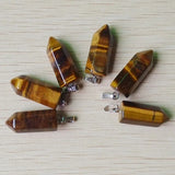 Hexagonal Tiger Eye Stone Pendants 20pcs 22mm for Jewelry Making