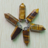 Hexagonal Tiger Eye Stone Pendants 20pcs 22mm for Jewelry Making