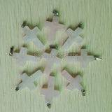 Pink Crystal Stone Cross Pendants for Necklaces Jewelry Making