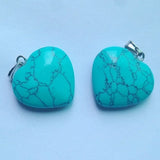 20mm Natural Stone Heart Charms Pendants for Jewelry Making - 50pcs/lot