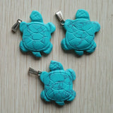 Stone Pendulums Turtle Charms Pendant for Necklace Jewelry Making