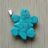 Stone Pendulums Turtle Charms Pendant for Necklace Jewelry Making