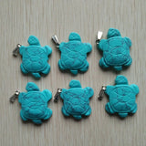 Stone Pendulums Turtle Charms Pendant for Necklace Jewelry Making