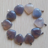 50pcs Natural Stone Heart Charms Pendants for Jewelry Making