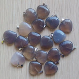 50pcs Natural Stone Heart Charms Pendants for Jewelry Making