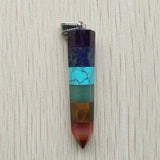 Natural Stone 7 Colors Pillar Charms 10x32mm Pendants 4pcs/lot