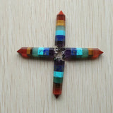 Natural Stone 7 Colors Pillar Charms 10x32mm Pendants 4pcs/lot