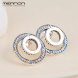 Forever Signature Stud Earrings 925 Sterling Silver Love Double Circle Earring