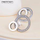 Forever Signature Stud Earrings 925 Sterling Silver Love Double Circle Earring