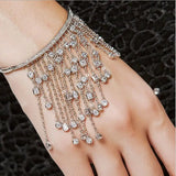 Bridal Wedding Engagement CZ Charm Silver Bangle Bracelet