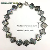 Baroque Pearl Bracelet with Green Flat Shape Pearls