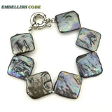 Baroque Pearl Bracelet with Green Flat Shape Pearls