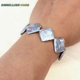 Baroque Pearl Bracelet Gray Large Size Real Freshwater Pearls
