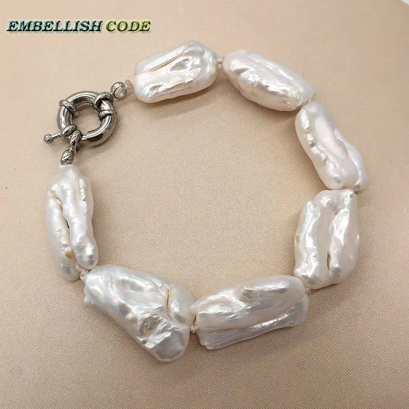 Baroque Pearls Bracelet Bangle Cultured Pearl for Girl