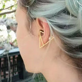 Punk Zipper Unisex Hollow Faux Pearl Ear Cuff Earrings