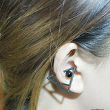 Punk Zipper Unisex Hollow Faux Pearl Ear Cuff Earrings