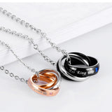 King & Queen Crown Necklace Set Titanium Steel Couple Gift