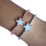 Opal Stone Tennis Bangle Bracelet for Women - Adjustable
