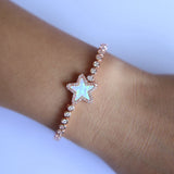 Opal Stone Tennis Bangle Bracelet for Women - Adjustable