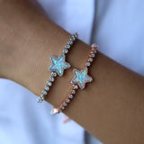 Opal Stone Tennis Bangle Bracelet for Women - Adjustable