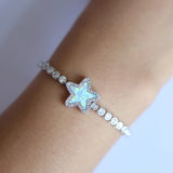 Opal Stone Tennis Bangle Bracelet for Women - Adjustable
