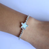 Opal Stone Tennis Bangle Bracelet for Women - Adjustable