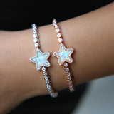 Opal Stone Tennis Bangle Bracelet for Women - Adjustable