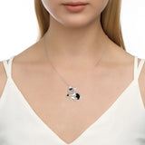 925 Sterling Silver Cow Pendant Necklace Enamel DIY Jewelry