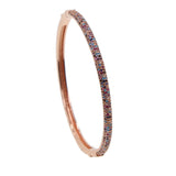 Color Stone CZ Bangle Bracelet for Women Micro Pave Band Cuff