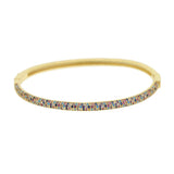 Color Stone CZ Bangle Bracelet for Women Micro Pave Band Cuff