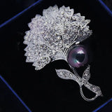 Imitation Pearl Dandelion Brooch Flower Pin Teacher's Gift