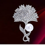 Imitation Pearl Dandelion Brooch Flower Pin Teacher's Gift