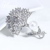 Imitation Pearl Dandelion Brooch Flower Pin Teacher's Gift