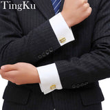 2018 New Men's Wedding Cufflinks Rhinestone Metal Suit Sleeve Buttons
