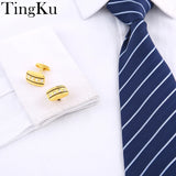2018 New Men's Wedding Cufflinks Rhinestone Metal Suit Sleeve Buttons