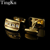2018 New Men's Wedding Cufflinks Rhinestone Metal Suit Sleeve Buttons