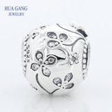 925 Sterling Silver Heart Bow Charm Bracelet Women Jewelry